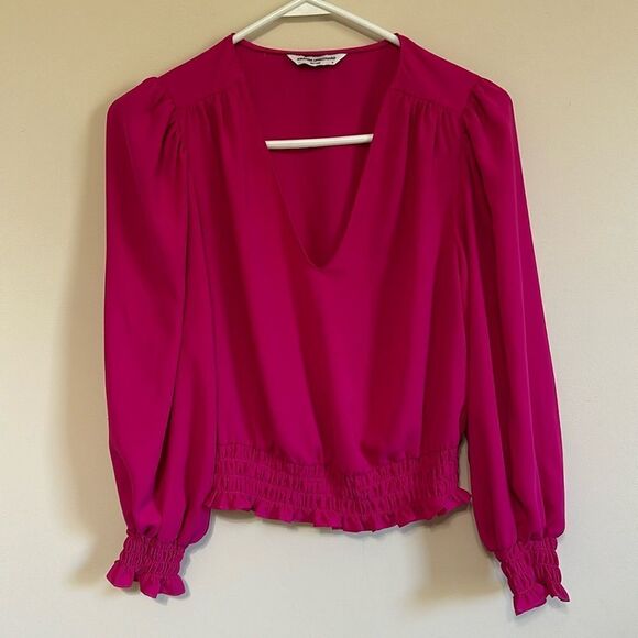 NWOT Amanda Uprichard Smocked Design Top - Picture 1 of 7